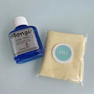 KIT LIMPEZA PRATA 925. MONZI + FLANELA.