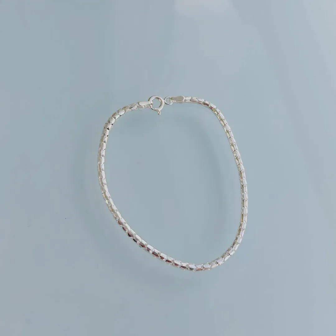 PULSEIRA SEXTAVADA OCA. 18,5CM DE COMPRIMENTO. EM PRATA 925.