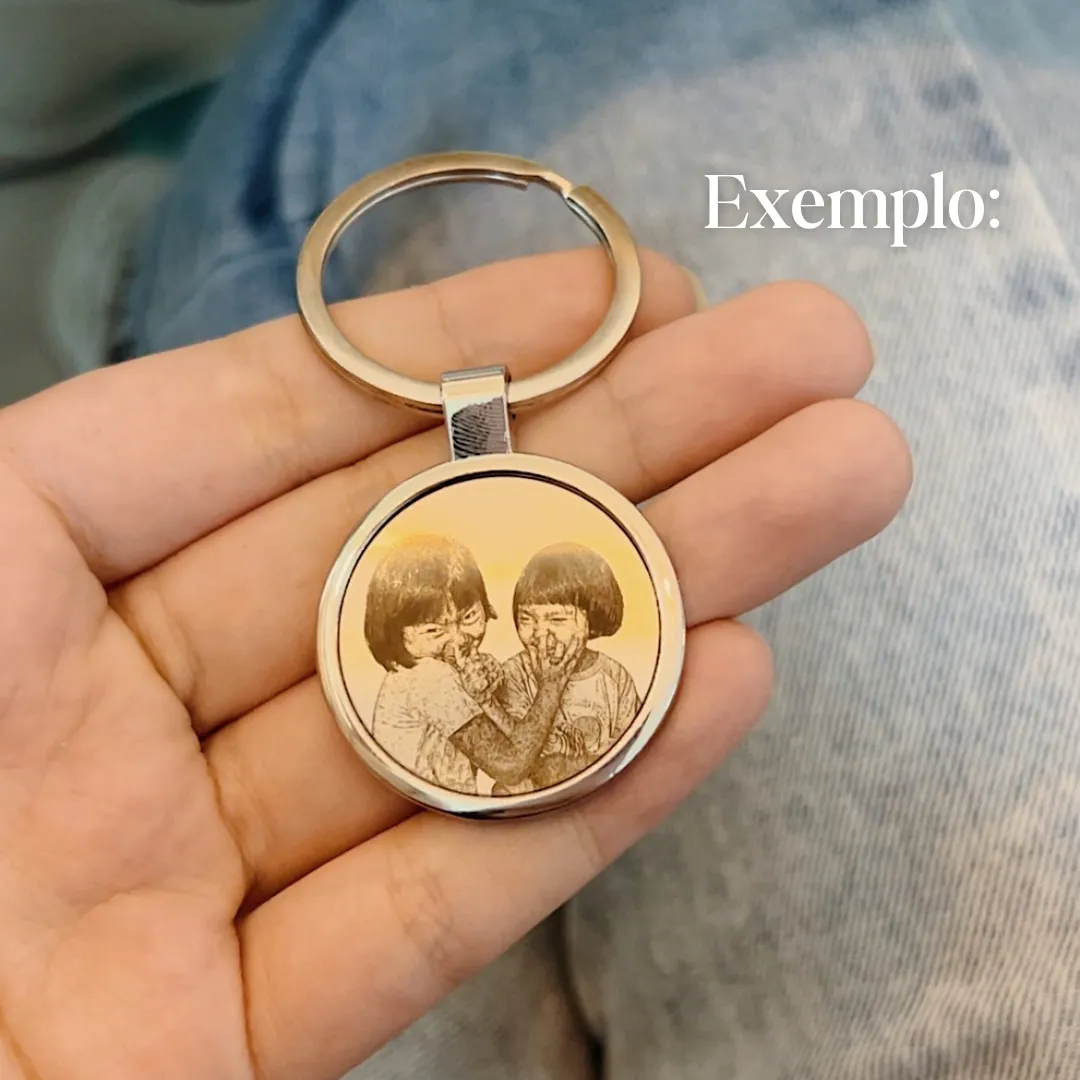 CHAVEIRO PERSONALIZADO EM AÇO INOX. 30MM DE DIÂMETRO.